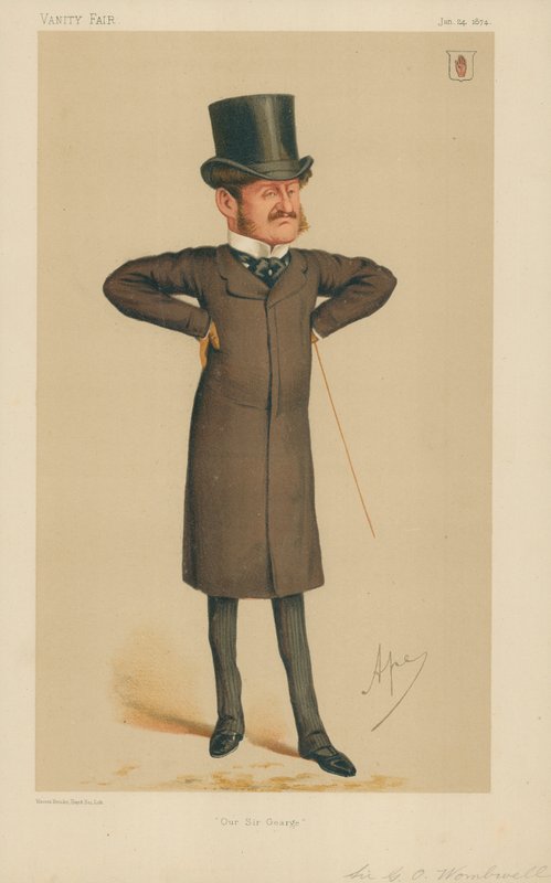 Sir George Orby Wombwell, Nosso Senhor Engrenagem, 24 de janeiro de 1874, desenho animado da Vanity Fair de Carlo Pellegrini