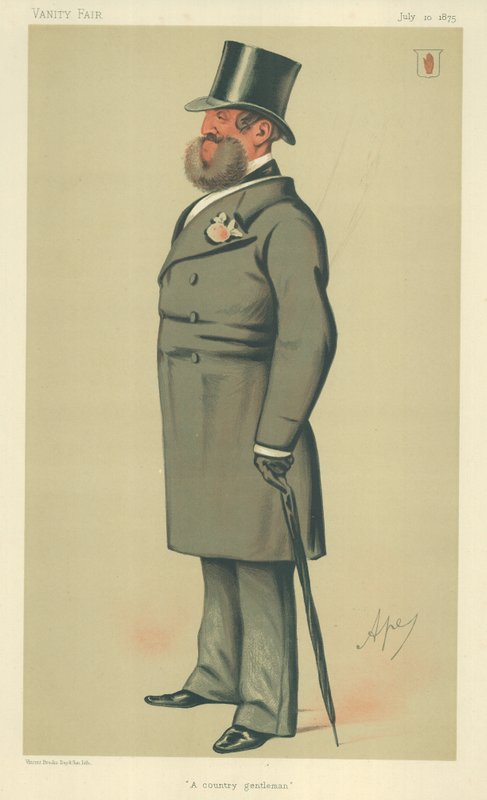 Sir Henry Josias Stracey, cavalheiro de um país, 10 de julho de 1875, desenho animado da Vanity Fair de Carlo Pellegrini