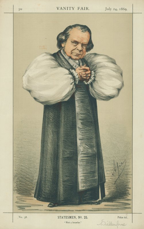 O bispo de Oxford, não um brawler, 24 de julho de 1869, cartoon Vanity Fair de Carlo Pellegrini