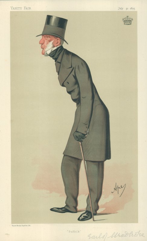 O conde de Stradbroke, Suffolk, 31 de julho de 1875, cartoon Vanity Fair de Carlo Pellegrini