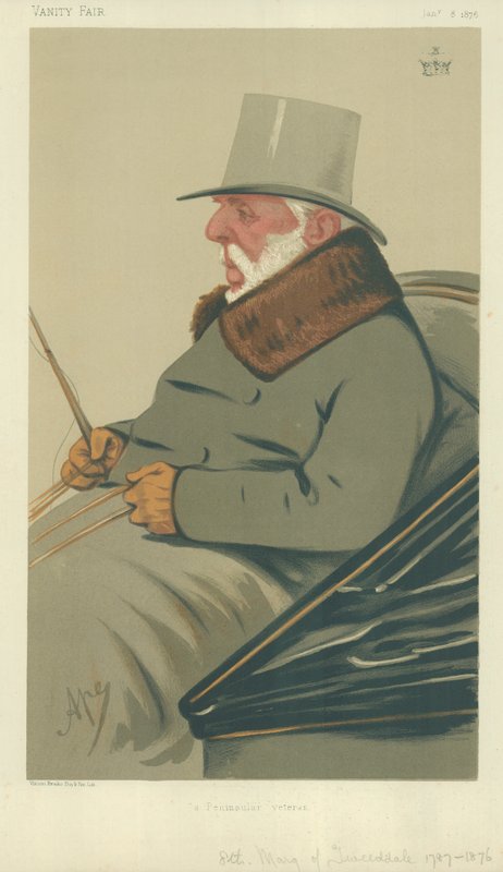 O marquês de Tweddale, um veterano de Penninsular, 8 de janeiro de 1876, desenhos animados de Vanity Fair de Carlo Pellegrini
