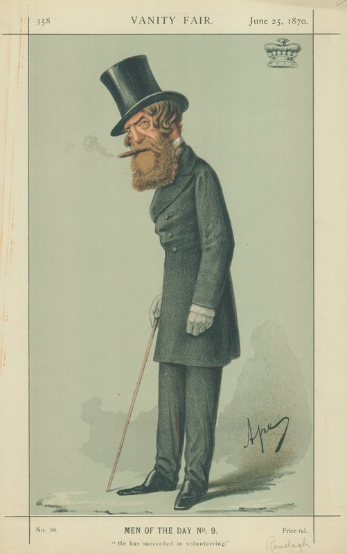 Visconde Ranelagh, Ele conseguiu o voluntariado, 25 de junho de 1870, cartoon Vanity Fair de Carlo Pellegrini