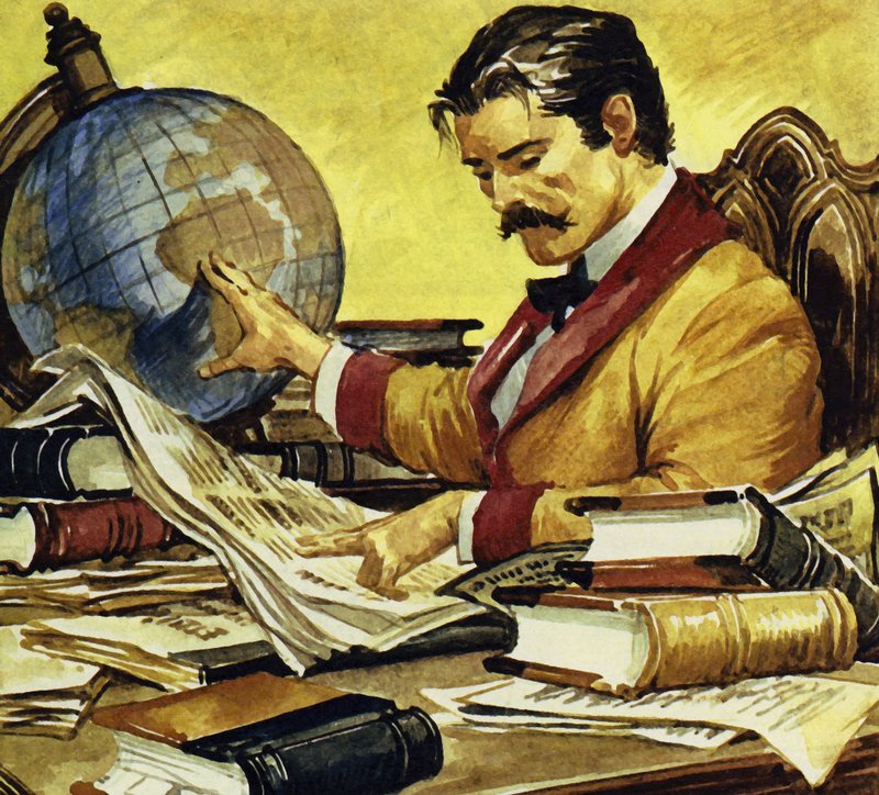 Schweitzer leu que havia falta de trabalhadores no Congo (litografia a cores) de Carlos Gabriel Roume