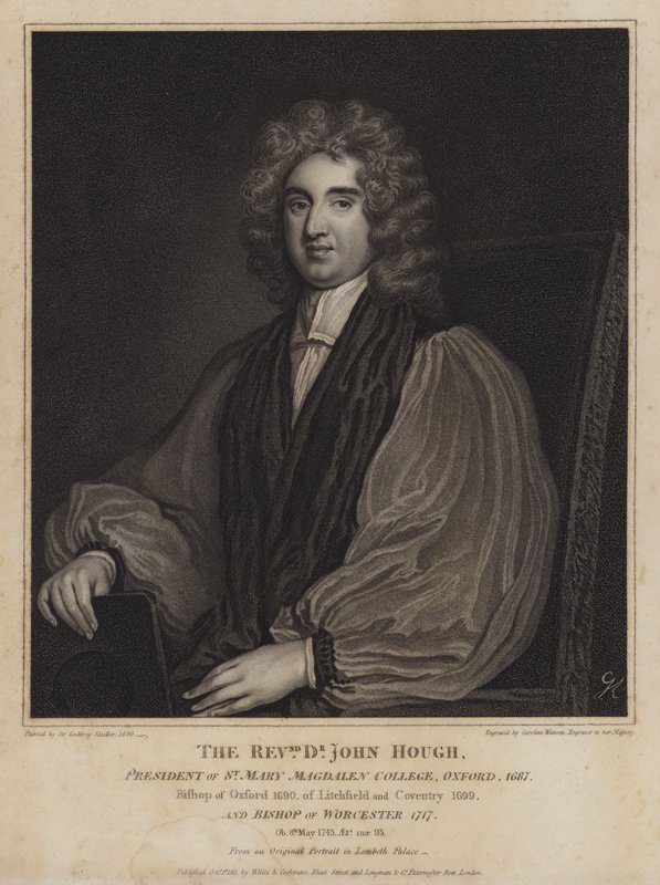 John Hough, bispo inglês e presidente do Magdalen College, Oxford de Caroline Watson
