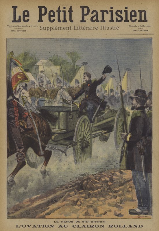 Ovação para o corneteiro Rolland, o herói da Batalha de Sidi Brahim, Argélia, 1845 de Carrey