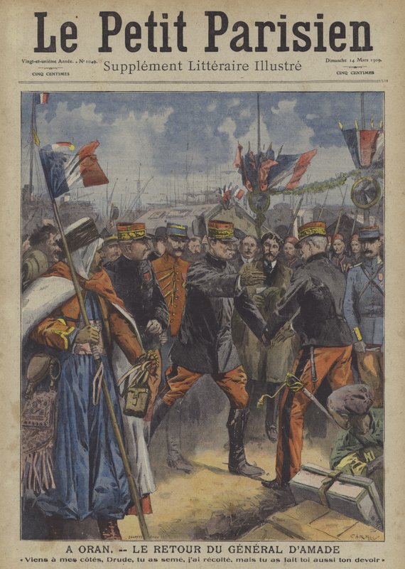 O retorno do General dAmade a Oran, Argélia de Carrey