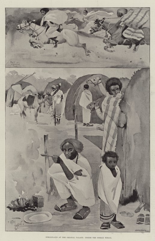 Somalilândia no Crystal Palace, dentro do Kraal Somali de Cecil Charles Windsor Aldin