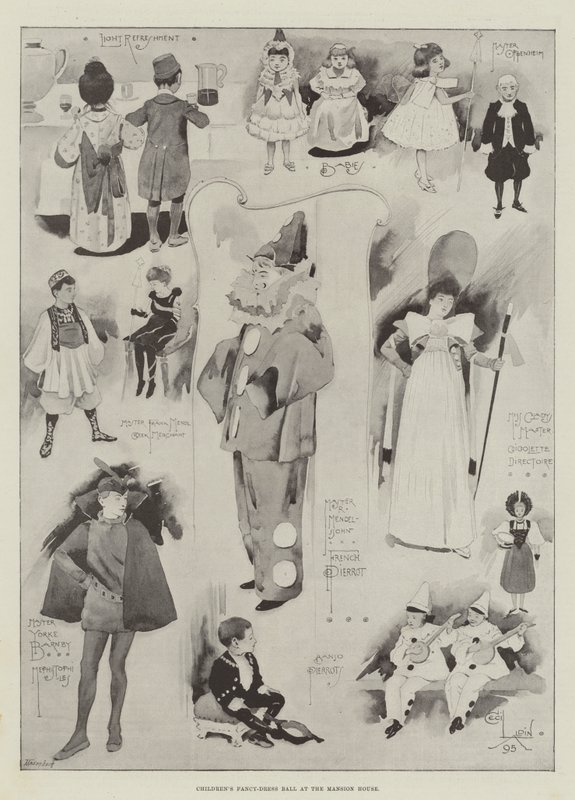 Bola de fantasia de vestido infantil na mansão de Cecil Charles Windsor Aldin