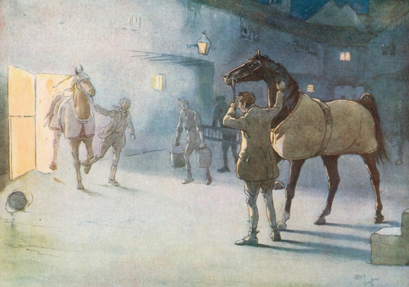 Eu vi James vindo através da fumaça, levando Ginger de Cecil Charles Windsor Aldin