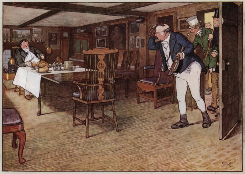 Ilustração para The Pickwick Papers de Cecil Aldin (cor litho) de Cecil Charles Windsor Aldin