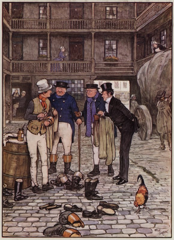 Ilustração para The Pickwick Papers de Cecil Aldin (cor litho) de Cecil Charles Windsor Aldin
