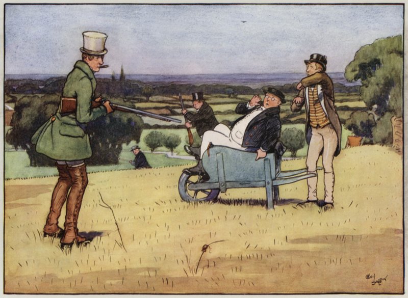 Ilustração para The Pickwick Papers de Cecil Aldin (cor litho) de Cecil Charles Windsor Aldin