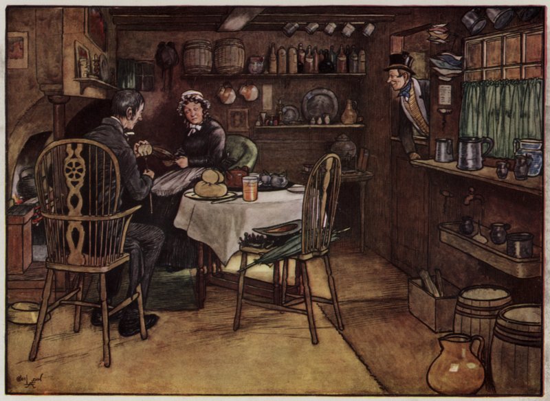 Ilustração para os Documentos Pickwick de Cecil Aldin de Cecil Charles Windsor Aldin