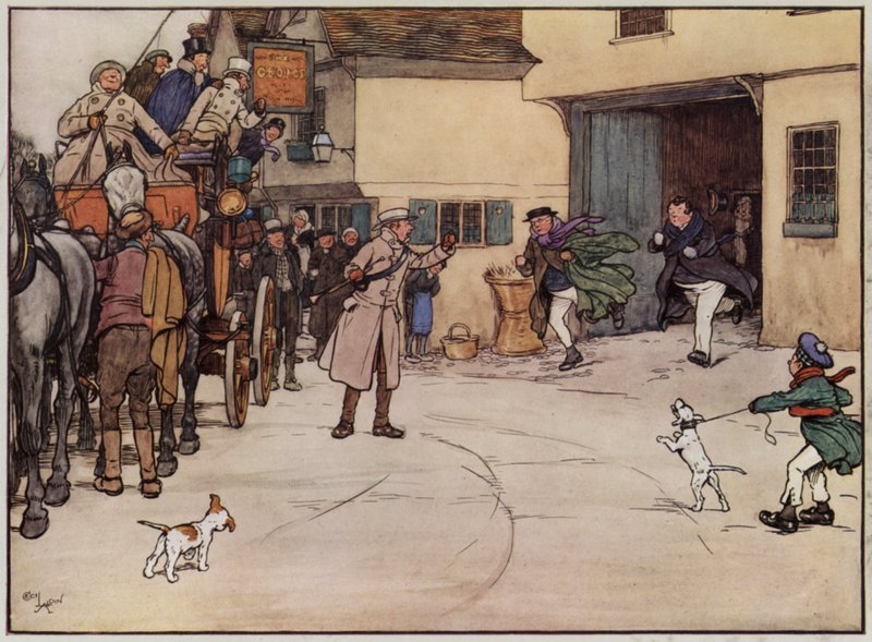Ilustração para os Documentos Pickwick de Cecil Aldin de Cecil Charles Windsor Aldin