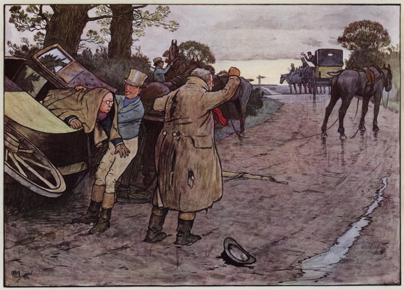Ilustração para The Pickwick Papers, de Cecil Aldin de Cecil Charles Windsor Aldin