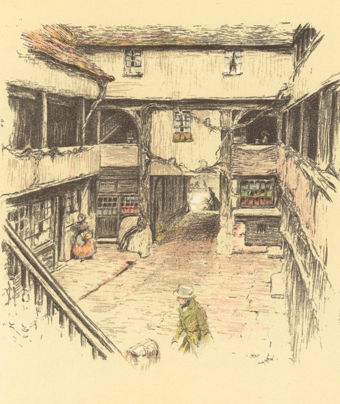 The New Inn, Gloucester de Cecil Charles Windsor Aldin