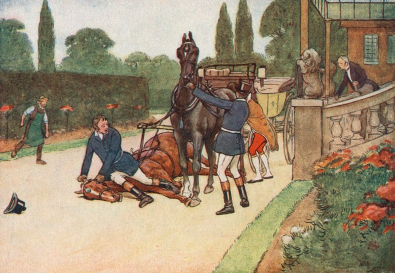 York Prontamente se colocou no chão em sua cabeça para impedir sua luta de Cecil Charles Windsor Aldin