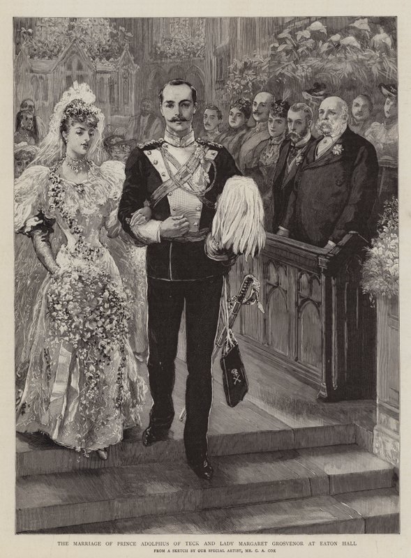 O casamento do príncipe Adolphus de Teck e Lady Margaret Grosvenor no Eaton Hall de Charles A. Cox