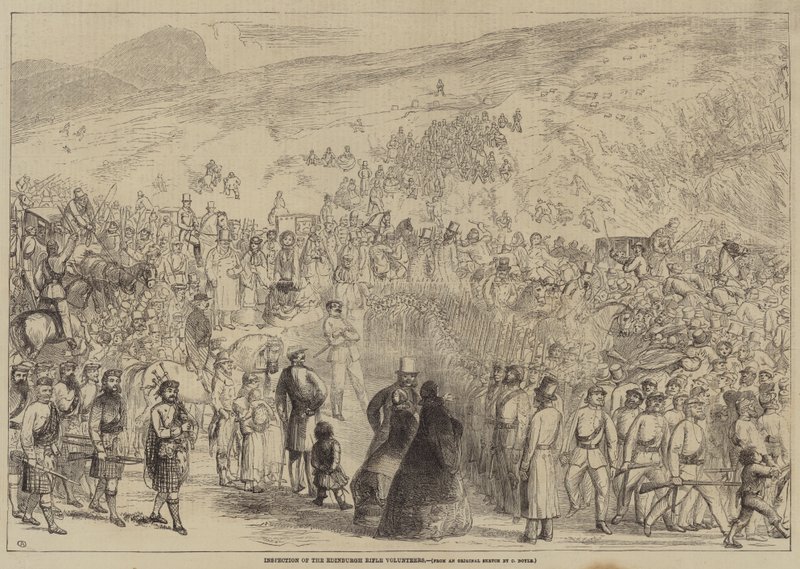 Inspeção dos Voluntários do Rifle de Edimburgo de Charles Altamont Doyle