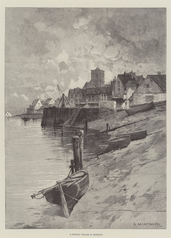 Uma vila de pescadores na Bretanha de Charles Auguste Loye