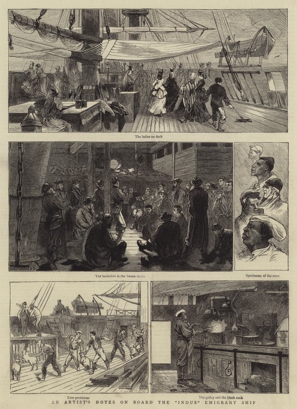 Notas de um artista a bordo do navio Indus Emigrant de Charles Auguste Loye