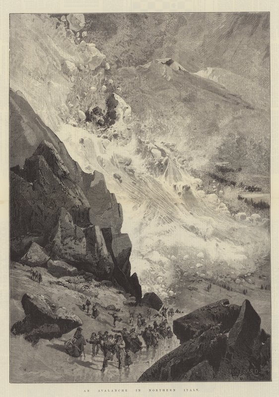 Uma avalanche no norte da Itália de Charles Auguste Loye