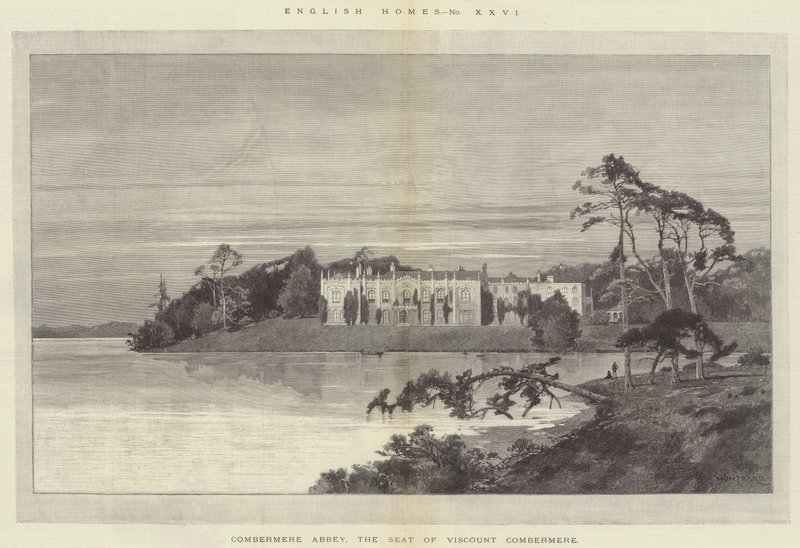 Combermere Abbey, a sede do Visconde Combermere de Charles Auguste Loye
