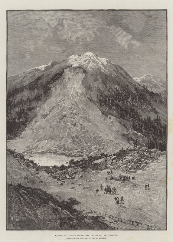 Earthslip no Schachenthal, Cantão Uri, Suíça de Charles Auguste Loye