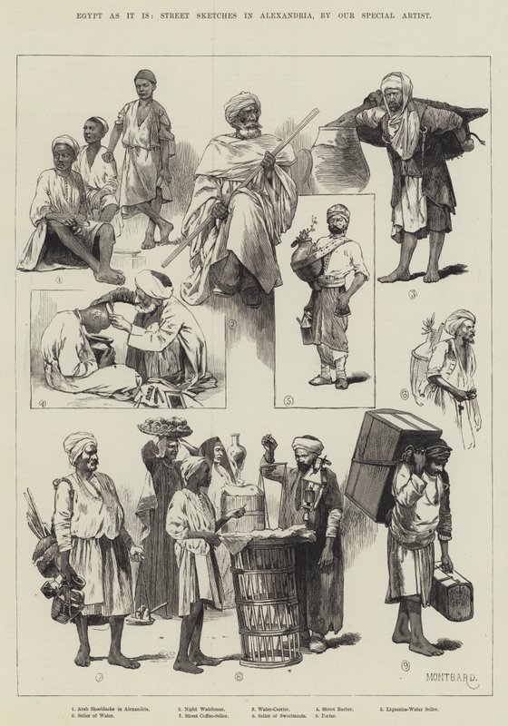 Egito, como é, Street Sketches in Alexandria de Charles Auguste Loye