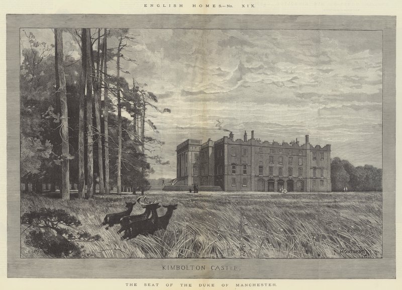 Castelo de Kimbolton, a sede do duque de Manchester de Charles Auguste Loye