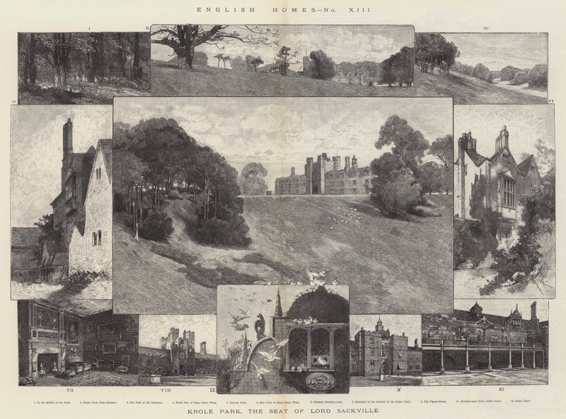 Knole Park, a sede do senhor Sackville de Charles Auguste Loye