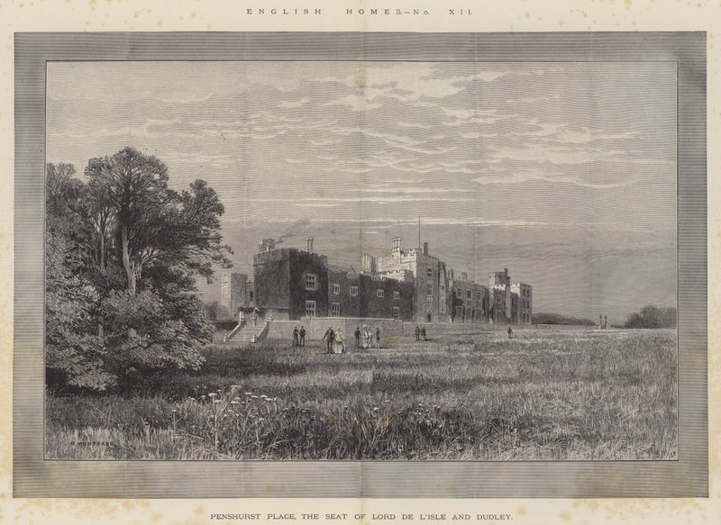 Penshurst Place, a sede do senhor de L&39;Isle e Dudley de Charles Auguste Loye