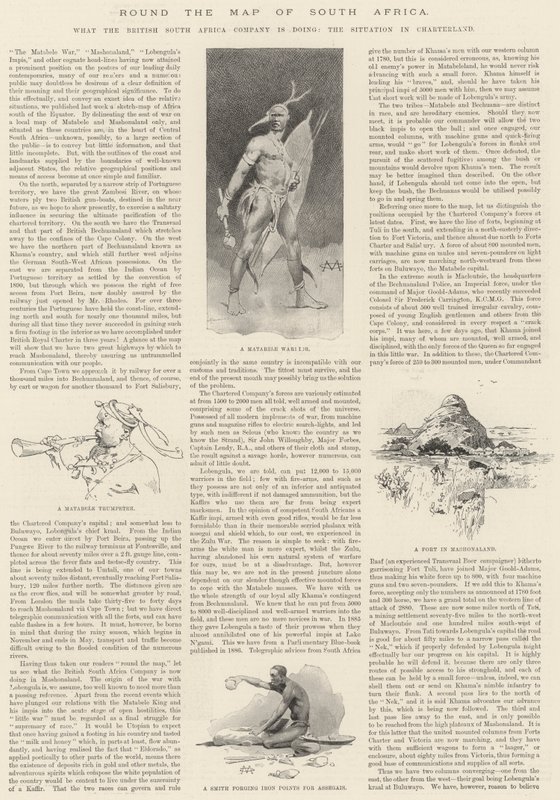 Em volta do mapa da África do Sul de Charles Auguste Loye