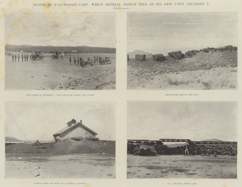 Cenas no Acampamento Naauwpoort, que o General French utilizou como Base até 7 de dezembro de Charles Auguste Loye