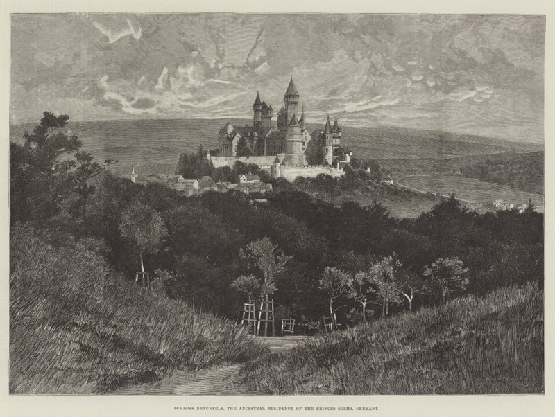 Schloss Braunfels, a Residência Ancestral dos Princes Solms, Alemanha de Charles Auguste Loye