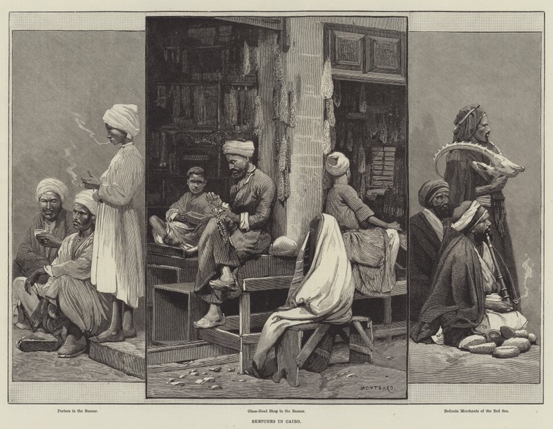 Esboços no Cairo de Charles Auguste Loye