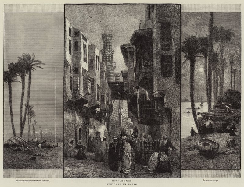 Esboços no Cairo de Charles Auguste Loye