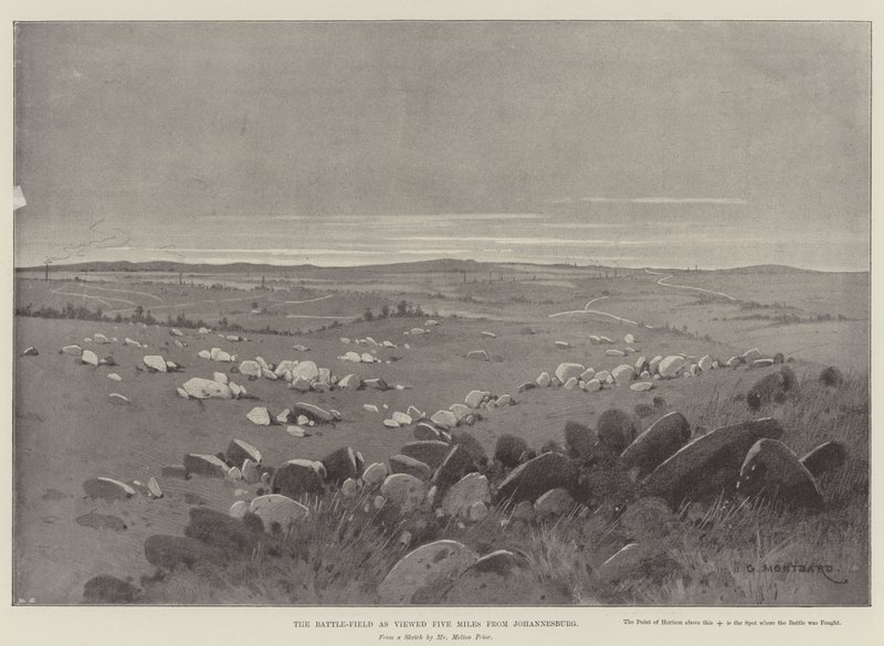 O campo de batalha visto cinco milhas de Joanesburgo de Charles Auguste Loye
