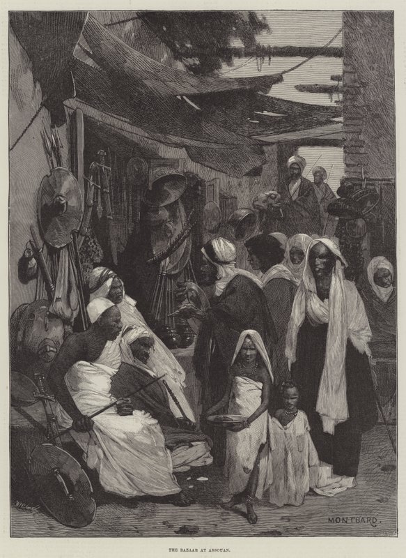 O bazar em Assouan de Charles Auguste Loye