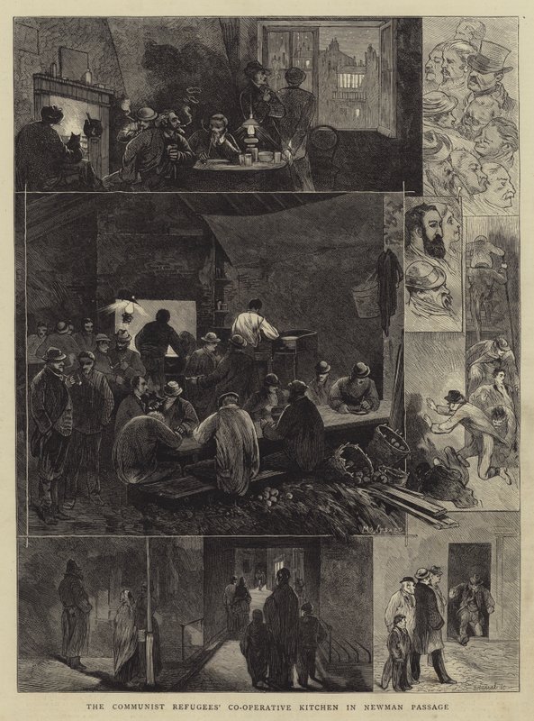 A Cozinha Cooperativa dos Refugiados Comunistas na Passagem de Newman de Charles Auguste Loye