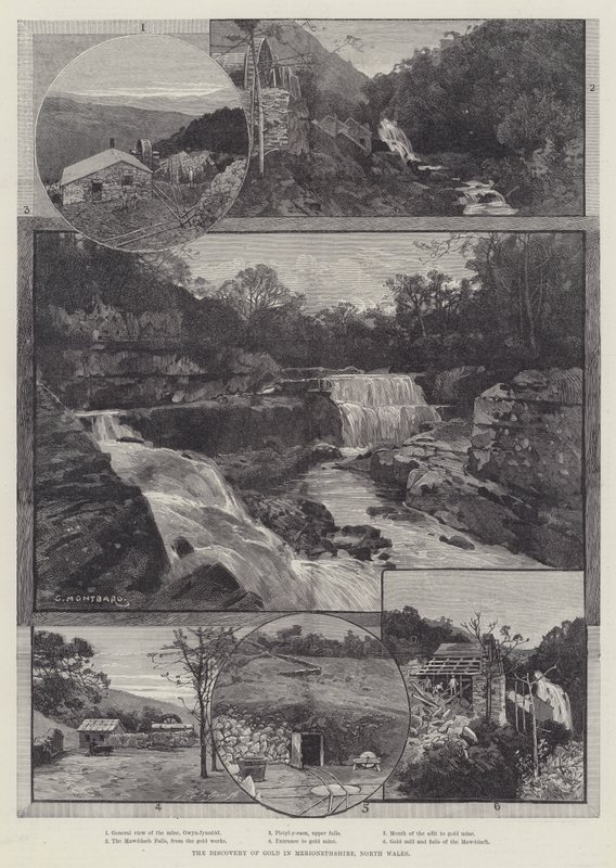 A descoberta do ouro em Merionethshire, North Wales de Charles Auguste Loye