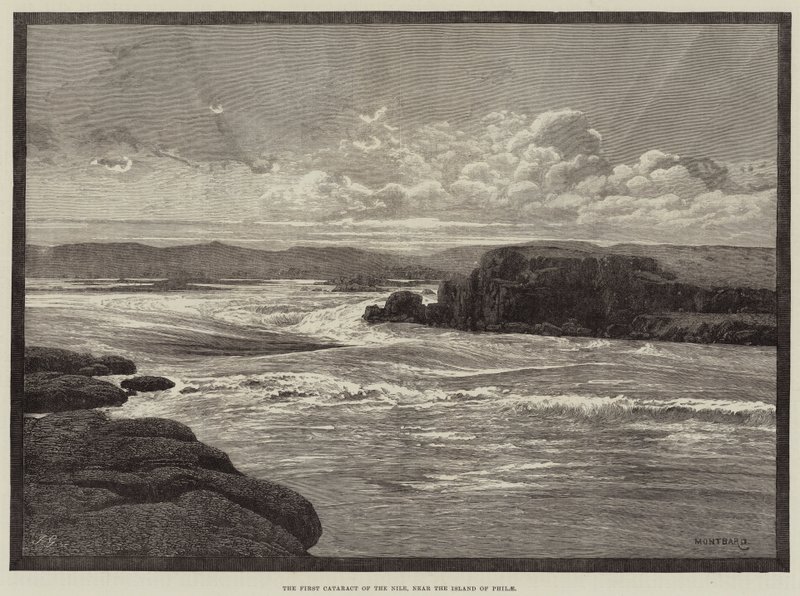 A primeira catarata do Nilo, perto da ilha de Philae de Charles Auguste Loye