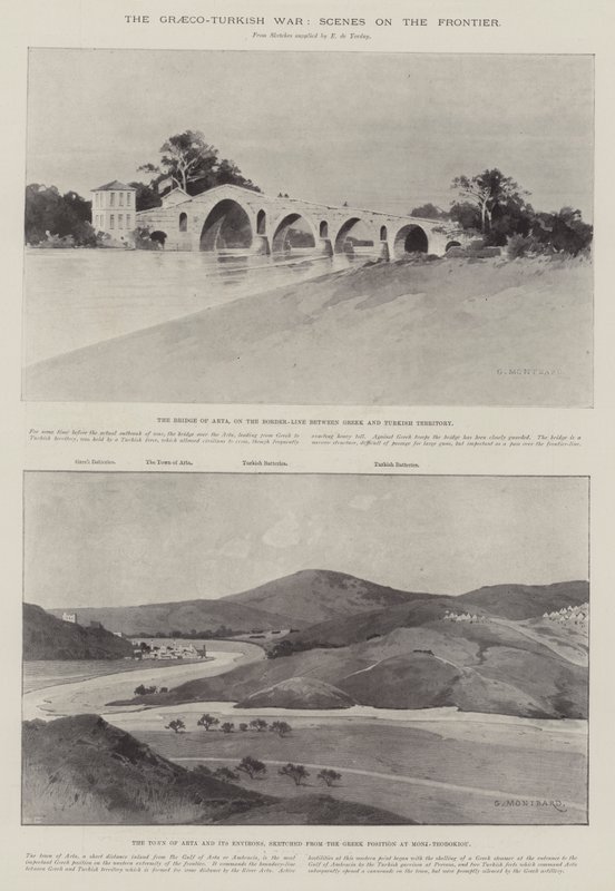 A guerra greco-turca, cenas na fronteira de Charles Auguste Loye