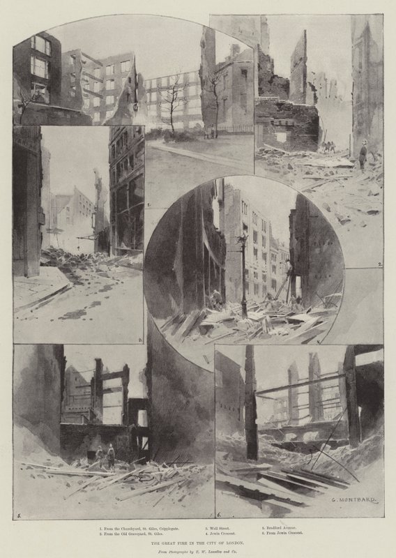 O grande incêndio na cidade de Londres de Charles Auguste Loye