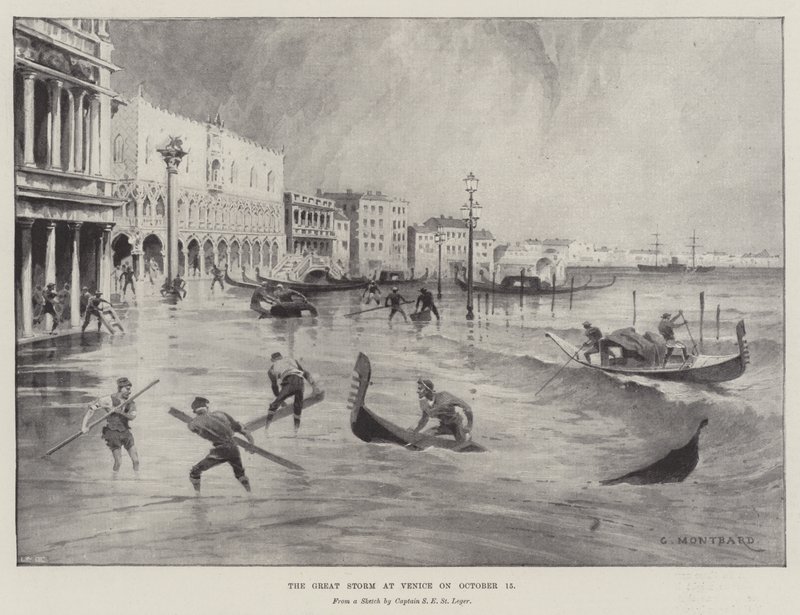 A Grande Tempestade em Veneza em 15 de outubro de Charles Auguste Loye