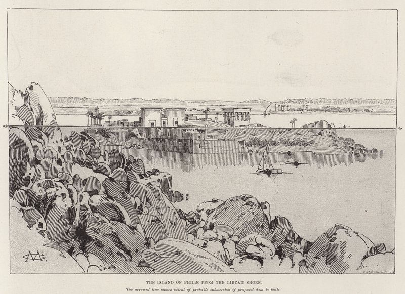 A ilha de Philae da costa da Líbia de Charles Auguste Loye