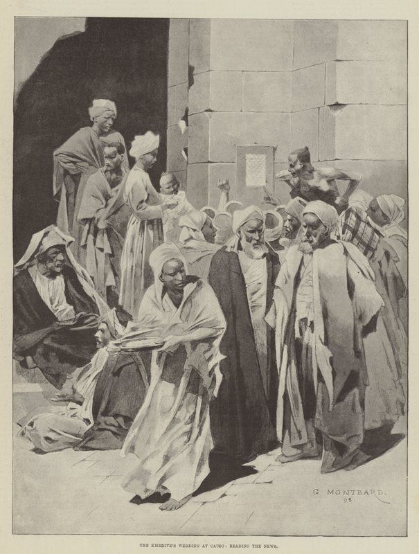 O casamento do quedive no Cairo, lendo as notícias de Charles Auguste Loye
