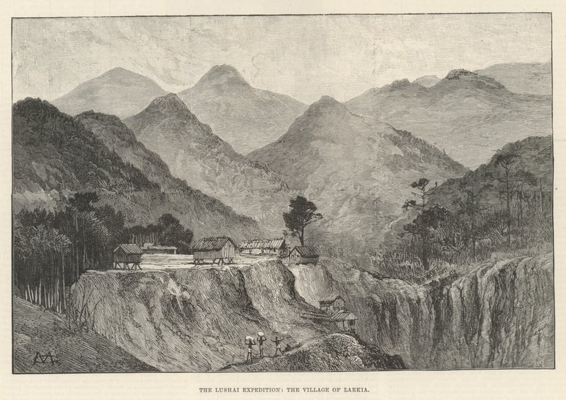 Expedição Lushai, a aldeia de Larkia de Charles Auguste Loye