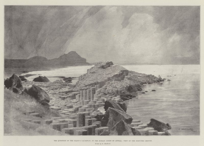 A Questão da Calçada dos Gigantes, na Corte de Apelação de Dublin, Vista do Campo Disputado de Charles Auguste Loye