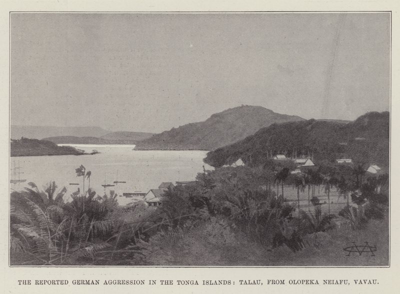 A Agressão Alemã Relatada nas Ilhas Tonga, Talau, de Olopeka Neiafu, Vavau de Charles Auguste Loye